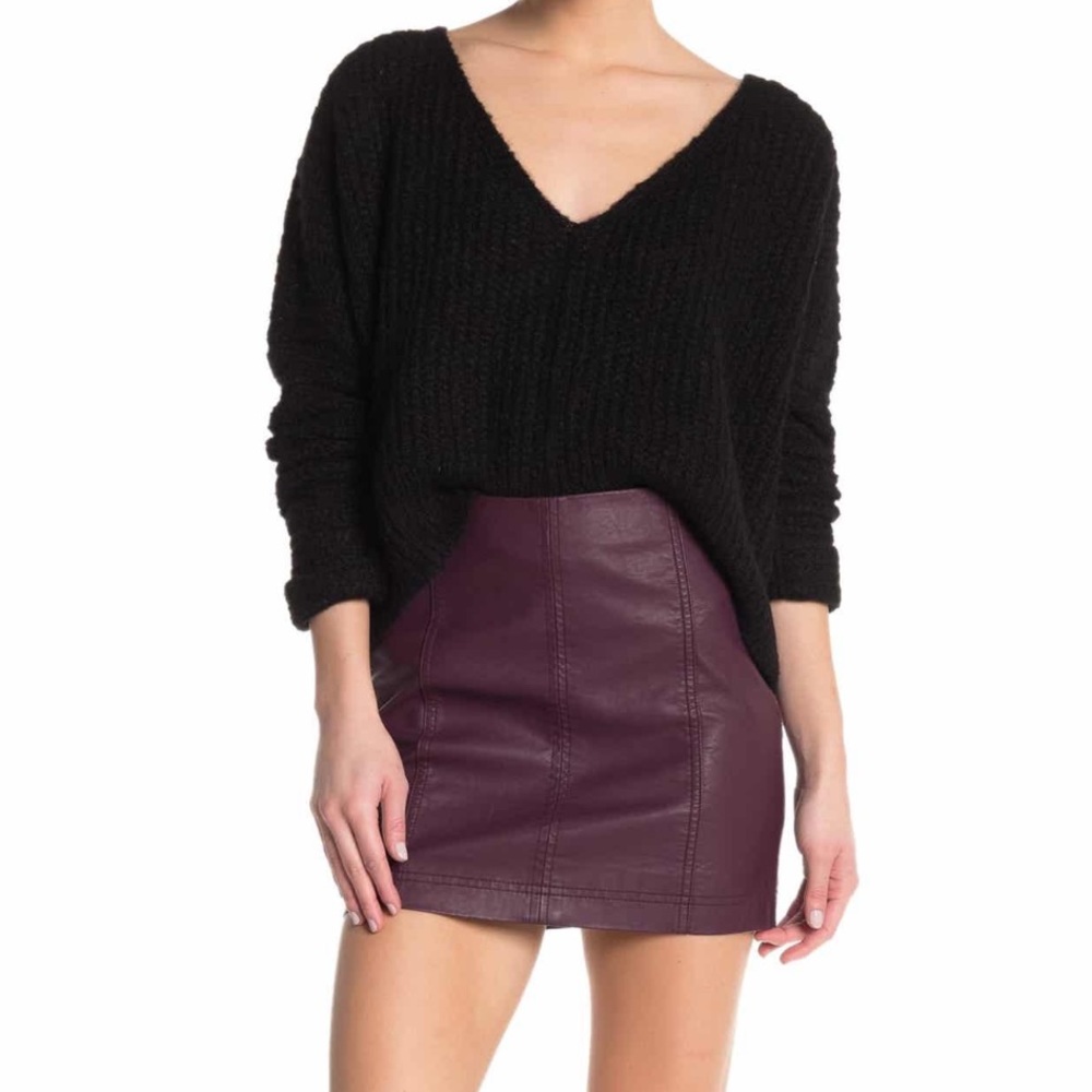 Free People Modern Femme Vegan Leather Mini Skirt